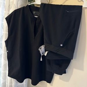 figs scrub set black xl